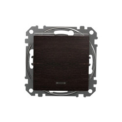 Przycisk 1-biegunowy z podświetleniem, wenge, efekt drewna, Sedna Design i Elements SDD181111L