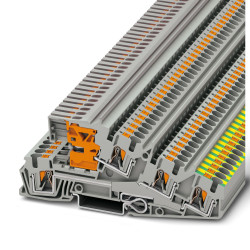 Listwa zaciskowa uziemienia 10 AWG żyły: 5 Szary Wciskane Phoenix Contact