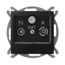 IMPRESJA Gniazdo RTV-SAT końcowe czarny metalik GPA-YS/m/33