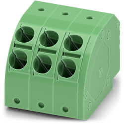 Socket header, 3 pole, pitch 5 mm, angled, green, 1725510