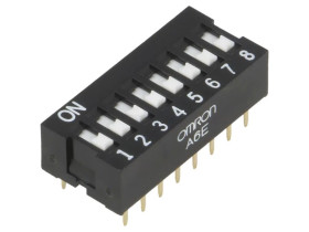 Przełącznik DIP-SWITCH Ilość sekcji 8 ON-OFF 0,025A/24VDC A6E-8101-N