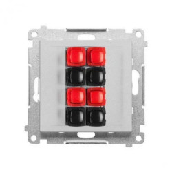 Simon 55 Gniazdo głośnikowe 4-krotne (moduł). Przekrój przewodów dla wejścia i wyjścia 2,5 mm2 Aluminium mat TGL4.01/143