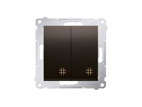 SIMON 54 Wyłącznik krzyżowy podwójny 2 klawisze brąz mat DW7/2.01/46 KONTAKT SIMON