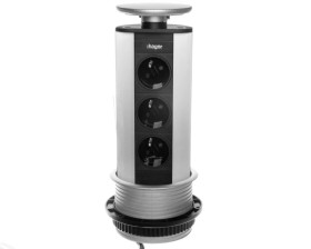 Moduł zasialjący stołowy zabudowany 3 gniazda z/u 16A IP20 aluminium G7343LAN