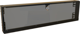 Door panel, foldable, steel/acrylic, (W x H x D) 483 x 133 x 41 mm, black, RMSC1903BK1