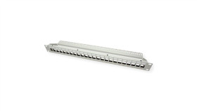 Patch Panel Roline Cat.6 19 Keystone, 24P, Ekranowany, Szary