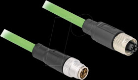 80434 M12 cable, X-coded, 8 pin plug / socket, 5 m