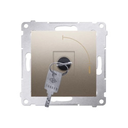 Simon 54 Łącznik na kluczyk chwilowy – 2 pozycyjny 0-I styk N/O 5 A złoty mat DP1K.01/44