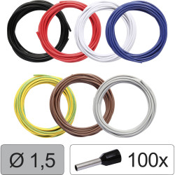 Quadrios 25CW116 Wire LiFY 1.5 mm² Black Red White Blue Yell-Grn Brown Grey Set