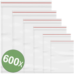 Quadrios 23Sa076 Grip Seal Bag Transparent Polyethylene 600 Pieces Storage Bags