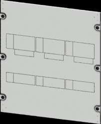 Aperture, rectangular, sheet steel, (W x H x D) 600 x 550 x 10 mm, light gray, 8PQ2055-6BA20