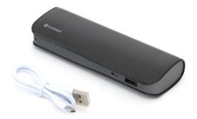 POWER BANK LEATHER 7200MAH BLACK PLATINE