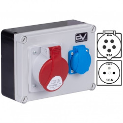 Rozdzielnica budowlana WDD hermetyczna IP54 + 32A/[5P] + 230V/[2P+Z] DOKTORVOLT DV-0140-F