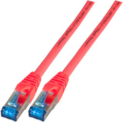 Patch cable, RJ45 plug, straight to RJ45 plug, straight, Cat 6A, S/FTP, LSZH, 10 m, red, IPK-6A-U-TPE-RT-1000