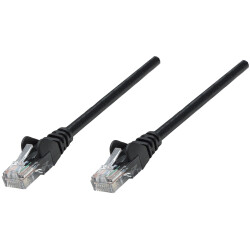 Intellinet 739917 Network Patch Cable, Cat6, 0.25m, Black, CCA, U/UTP, PVC, RJ4