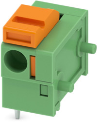 PCB terminal, 1 pole, pitch 7.62 mm, AWG 24-16, 17.5 A, spring-clamp connection, green, 1790351