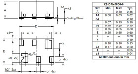 MOSFET P-kanałowy 220 mA X2-DFN0806-6 30 V SMD
