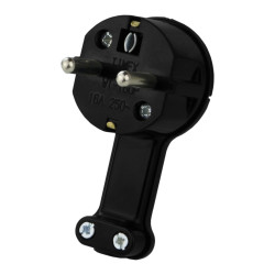 Wtyczka kątowa ULTRA PŁASKA UniSchuko 230V TIMEX czarna WT-16UP (CZ)