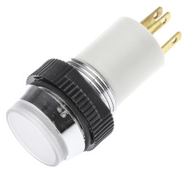 Lampka kontrolna do montażu panelowego 24 → 28V Zielony, czerwony 14.5mm LED Chrom Signal Construct