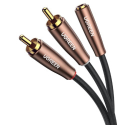 Kabel audio Jack 3,5 - 2xRCA Wt. UGREEN AV198, Gniazdo Jack, 1m HQ