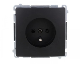 Simon Basic Gniazdo wtyczkowe z uziemieniem (moduł), z przesł. torów prądowych, 16A, 250V, zaciski śrubowe czarny BMGZ1Z.01/49