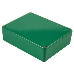 Hammond 1590BBGR Aluminium &#x27;Stomp Box&#x27; Enclosure Green (119 x 94 x 34mm)