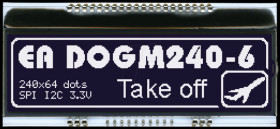 EA DOGM240S-6 LCD graphic module, 82.8 x 20.14 mm, black