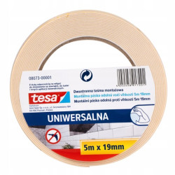 Taśma dwustronna 5m/19mm biała TESA 08073-00001