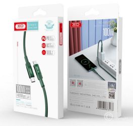 KABEL WTYK USB-C - WTYK USB-C 1,0M NB-Q168 PD 100W ZIELONY/GREEN (C2C-10-NBQ168G)