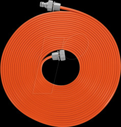 995-20 Sprinkler hose, orange, complete with fittings, length 7.5 m
