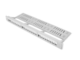 Patch panel pusty 24 port 1U 19 z organizerem do modułów KEYSTONE szary LANBERG PPKS-1124-S