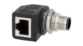 Rjs-12D04fm-Rs8001 Adapter M12 Męski,Rj45 Gniazdo Kod D-Ethernet 4Pin Kat 5E