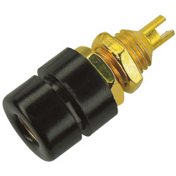 SKS Hirschmann 930 166-700 4mm BIL 30 Au Panel-mounted Socket 32A Black