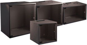 Wall cabinet, 9 U, (H x W x D) 437 x 535 x 600 mm, IP20, steel, black, WGB-1909TS.60
