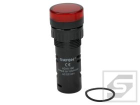 Kontrolka AD16-16E/R-24VAC/DC;16mm; czerwona;podśw.LED 24V;IP40;ONPOW