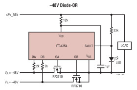 Negative Voltage Diode-OR Controller and Monitor