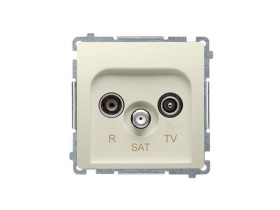 SIMON BASIC Gniazdo antenowe RTV-SAT przelotowe (moduł) 1x wejście: 5 MHz–24 GHz beż BMZAR-SAT10/P.01/12 KONTAKT SIMON