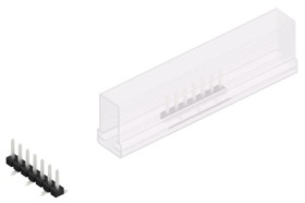 Pin header, 7 pole, pitch 2.54 mm, angled, black, 10059079