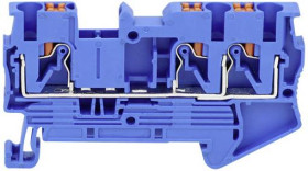 TRU COMPONENTS TC-JPT2.5-TW Blue Terminal przepustowy 5.2 mm szybkozłącze Ilość styków: 3 0.2 mm² 2.5 mm² niebieski 1 sz