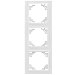 QUADRA Ramka potrójna biała pionowa