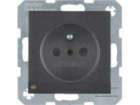 B.X Gniazdo z uziemieniem i podświetleniem orientacyjnym LED ant 6765101606 HAGER