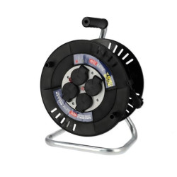 Przedłużacz bębnowy 4-gniazdowy ,IP44, czarny, 3X1,5mm, 20m HOROZ ELECTRIC