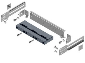 Wspornik z nośnikiem BBS 3-bieg. szerokość 1 (250 mm) do szyn o rozstawie 60 mm montaż szyn w pionie na WP-A/WP-T z płynną regul