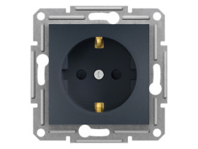 ASFORA Gniazdo pojedyncze z uziemieniem schuko z przesłonami antracyt EPH2900271 SCHNEIDER ELECTRIC