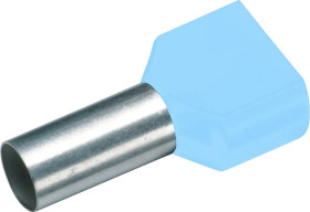 Cimco 187700 Podwójna końcówka Zw.Aderendh.2x0,25mm²x8mm, hellblau, z częściową izolacją , 0.25 mm² x 8 mm, 100 szt.
