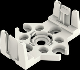 770-675 Mounting plate, 5-pin, for distribution boards, plastic, white