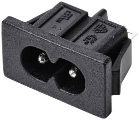 Złącze męskie IEC TRU COMPONENTS TC-10088404 złącze męskie do wbudowania pionowego 2.5 A czarny 1 szt.