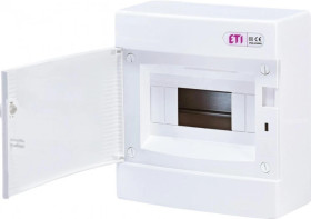 Rozdzielnica modułowa 1x8 natynkowa drzwi białe / IP 40 400V AC / ECT8PO 001101005