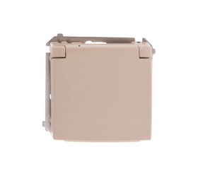 Simon Basic Gniazdo bryzgoszczelne z/u IP44 z klapką pełną beżowe BMGZ1B.01/12