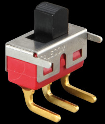 T80-STS-13P-A12R-EH Slide switch, 1 x SPDT, horizontal, print, pitch 4.7